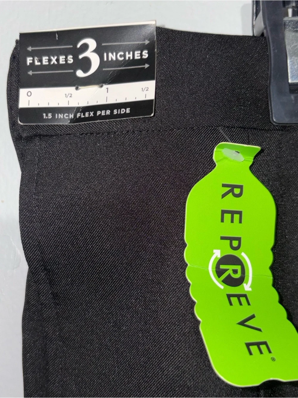 Haggar E-CLO Stria Mens 36x32 Black Classic Fit Pleated Dress Pants NWT